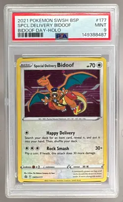 2021 Pokemon Sword Shield Promo SWSH177 Special Delivery Bidoof PSA 9 149388487 - Image 1