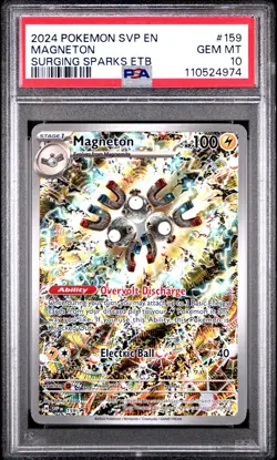 2024 POKEMON SVP EN-SV BLACK STAR PROMO #159 MAGNETON PSA 10 - Image 1