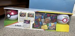 Pokemon COSTCO 3-PACK EEVEE TREASURE COLLECTORS CHEST TIN POKEBALLS BUNDLE NEW! - Image 1
