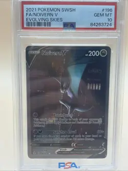 PSA 10 FA Noivern V 2021 Pokemon SWSH #196 Evolving Skies GM MT Fast Free Ship - Image 1