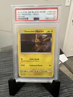 2019 Pokemon SM Black Star Promo # SM190 Detective Pikachu Holo PSA 10 GEM MINT! - Image 1