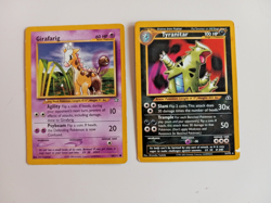 Pokemon Card - Tyranitar Neo Discovery 31/75 Rare & Girafarig 58/111..free ship - Image 1