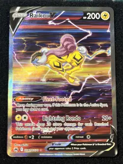 Raikou V GG41/GG70 Holo V Rare Crown Zenith Galarian Gallery Pokemon Holo - Image 1
