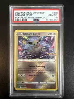 Radiant Eevee SWSH230 PSA 10 Pokemon Go Black Star Promo Pokemon TCG - Image 1