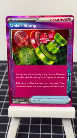 Unfair Stamp 165/167 Ace Spec Rare Pokemon TCG: Twilight Masquerade NM - Image 1