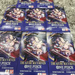One Piece TCG The Azure Sea’s Seven OP-14 Sleeved Booster Pack Lot Of 8 Sealed - Image 2