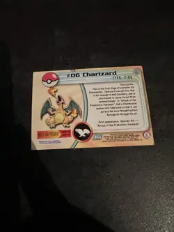 Rare 1999 Topps Pokemon TCG Card Charizard In Foil Finish with A Black Logo #6 - Image 2