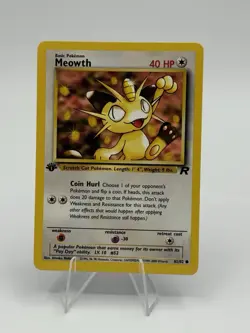 Pokemon TCG 1st Edition Meowth 62/82 Team Rocket WOTC Card - Image 1