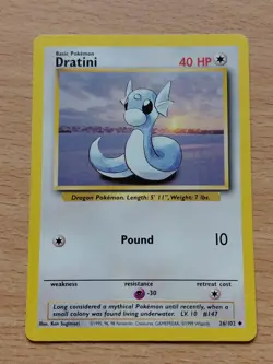 Pokemon Trading Card Game TCG Dratini Base Set 26/102 Regular 1999 - Image 1