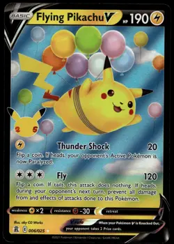 FLYING PIKACHU V 006/025 HOLO V RARE CELEBRATIONS POKEMON NEAR MINT - Image 1