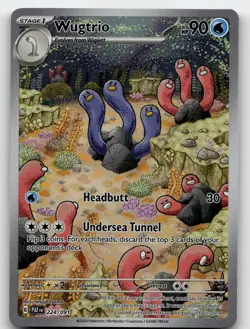 WUGTRIO 224/091 ILLUSTRATION RARE PALDEAN FATES POKEMON NEAR MINT - Image 2