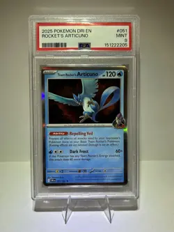Team Rocket’s Articuno 051/182 PSA Mint 9 Rare Pokemon TCG SV Destined Rivals - Image 2