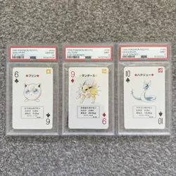 1996 POKEMON RED VERSION PLAYING CARD BUNDLE X 3 PSA 10 - Image 1