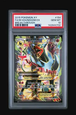 2015 Pokemon XY Breakthrough M Houndoom EX 154 Full Art GEM MINT PSA 10 NEW CERT - Image 1