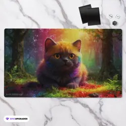 Prismatic Pals - Cute Kitten Playmat | 24"x14" Adorable Baby Rainbow Kitten MTG - Image 1