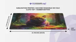 Prismatic Pals - Cute Kitten Playmat | 24"x14" Adorable Baby Rainbow Kitten MTG - Image 2