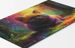 Prismatic Pals - Cute Kitten Playmat | 24"x14" Adorable Baby Rainbow Kitten MTG - Image 3