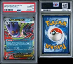 2025 POKEMON PFL EN-PHANTASMAL FLAMES #056 MEGA GENGAR EX PSA 10 - Image 3