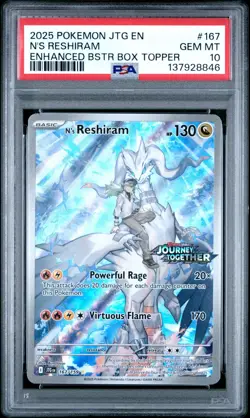 N's Reshiram [Stamped] #167/159 Sv09: Journey Together Promo PSA 10 - Image 1