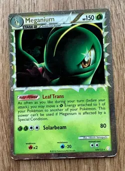 Pokemon TCG Meganium Heartgold Soulsilver 109/123 Prime Holo Rare MP. - Image 1