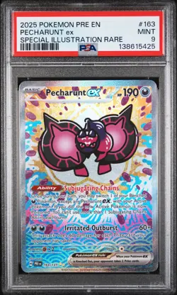Pokemon Pecharunt Ex SIR PSA Graded Slab Mint 9 Prismatic Evo 163/131 - Image 1