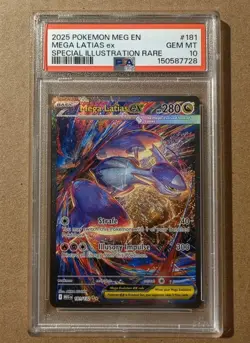 Mega Latias EX 181/132 MEG EN Special Illustration Rare SIR PSA 10 Pokemon - Image 1