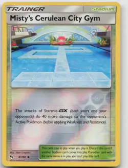 Pokemon Misty's Cerulean City Gym 61/68 UC Hidden Fates Reverse Holo NM - Image 1