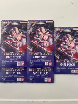 Lot of 5 – One Piece OP-14 Azure Sea’s Seven Sleeved Booster Packs (Sealed) - Image 1
