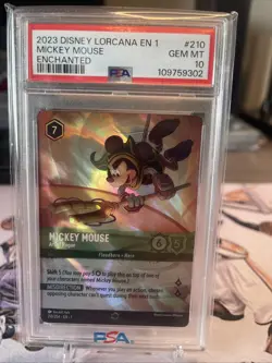 2023 Disney Lorcana EN-1 The First Chapter Enchanted #210 Mickey Mouse PSA 10 - Image 1