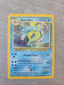 Pokemon Gyrados Holo Rare TCG Card 6/102 Base Set MP Condition - Image 1