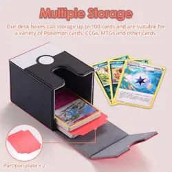 150+ Deck Box Case for PTCG, MTG, Large Capacity with 2 Dividers, Fits 100+ ... - Image 5