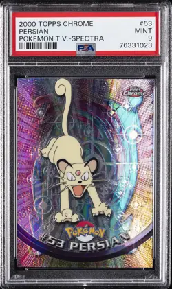 2000 TOPPS CHROME POKEMON T.V. SPECTRA #53 PERSIAN PSA 9 - Image 1