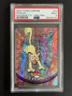 PSA 9 SPECTRA Topps Chrome Persian #53 Holo Rare Pokemon TV 2000 MINT - Image 1