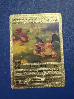 Charmander Charmeleon & Charizard GX Gold Foil Fan A Pokemon Card New Cond. - Image 1