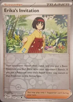 Pokemon Card Erika's Invitation Scarlet & Violet 151 Reverse Holo 160/165 NM - Image 1