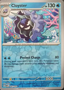 Pokemon Card Cloyster Scarlet & Violet 151 Reverse Holo 091/165 Near Mint - Image 1