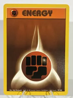 Pokemon Error Misprint Double Ink Blot Printer Vintage WOTC Fighting Energy Card - Image 1