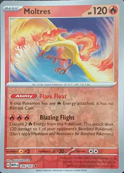 Pokemon Card Moltres Pokemon 151 Reverse Holo Rare 146/165 Near Mint - Image 1