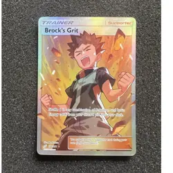 Pokemon Brock's Grit Full Art Ultra Rare Holo Trainer Card Team Up 172/181 - Image 1