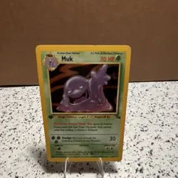 Pokemon Muk 13/62 Fossil 70 HP Holo Rare Unlimited Card English 1999 - Image 1