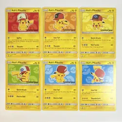 Ash's Pikachu I Choose You! Black Star Promo Lot - 6 Cards - SM109-SM114 - LP - Image 1