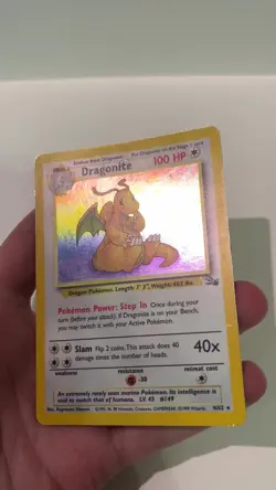 Pokemon TCG Dragonite Fossil 4/62 Holo 1999-2000 Wizards Base Set MP - Image 2