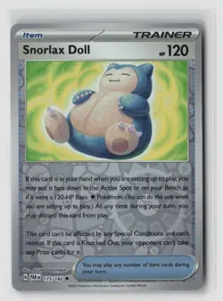 Snorlax Doll #175/182 Sv04 Paradox Rift Uncommon Reverse Holo Pokemon TCG NM - Image 1
