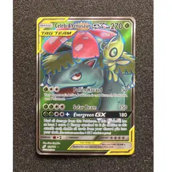 Pokemon TCG Celebi & Venusaur GX Full Art TAG TEAM Holo Team Up 159/181 - Image 1