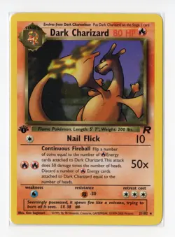 Pokemon Dark Charizard (21) 1st Edition Team Rocket 21/82 NM WOTC Vintage - Image 1