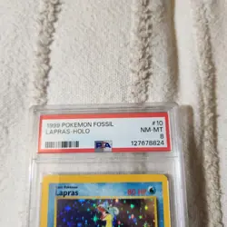 1999 Pokemon Lapras Fossil - Rare Holo PSA 8 NM-MT #10 - Image 2
