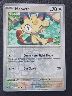 Pokemon - Meowth 052/165 - Scarlet & Violet 151 - Reverse Holo - Near Mint - Image 1