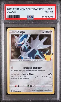 2021 POKEMON CELEBRATIONS #020 DIALGA PSA 8 - Image 1