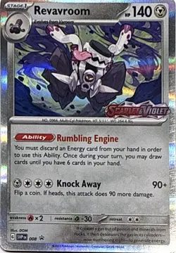Revavroom (Prerelease) 008 Holo P Scarlet & Violet Promo Pokemon NM - Image 1