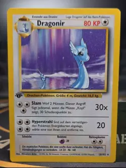 Pokemon TCG Light Play Dragonair 18/102 - Base Set, 1st Edition, German - Image 1